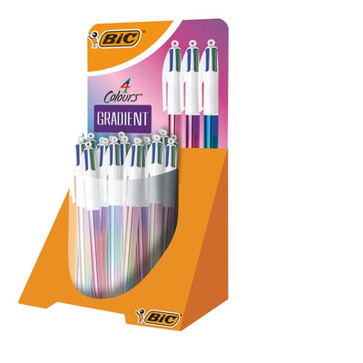 Bic 4 Colours Gradient Expositor 30 Pens Bola Retractiles - Punta Media 1.0MM - Ink With Base Oil - Body — image 1