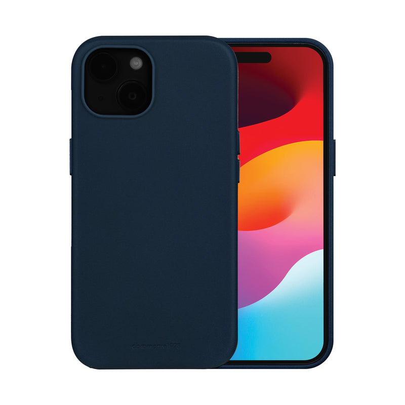 DBRAMANTE1928 Roskilde Housing Rear Phone Mobile Phone Compatibilidad With Magsafe Leather Grano Entero Blue A