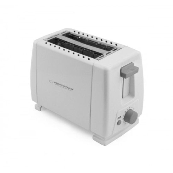 Esperanza Toaster - EKT001, 700W, 2 Ranuras, 2 Rebanadas, 7 Niveles Tostado, White