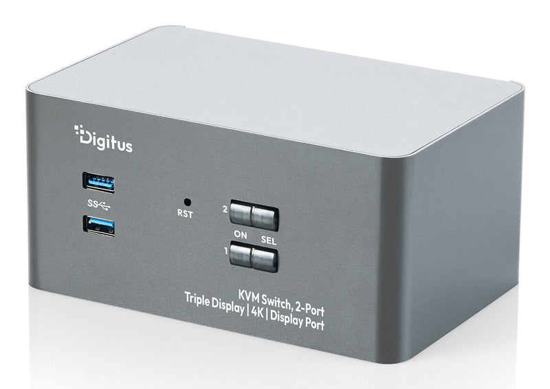 Digitus KVM Switch, 2-PORT, Triple-display. 4K, DisplayPort