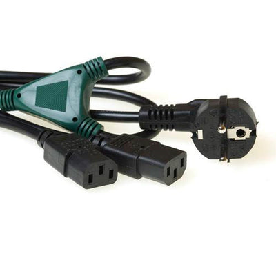 Powercord Split Cable Mains Connector CEE7 7 Male - 2 X C13 Splitting At: 1.20M — image 1