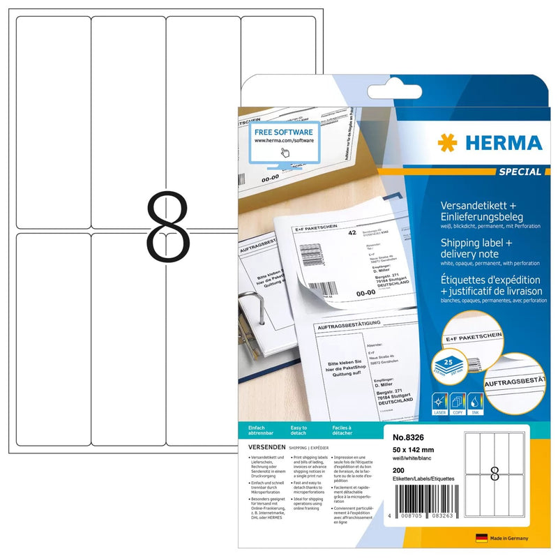 Herma Labels Enví Or Special 50,0 X 142,0MM, White