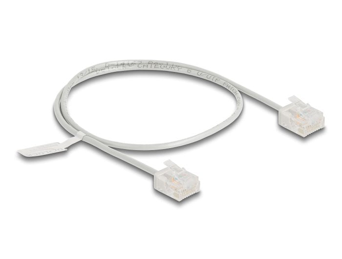 Delock RJ45 Network Cable CAT.6 UTP Ultra Slim 0,5M Grey With Kurzen Machon