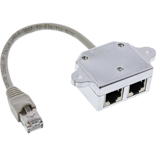 Inline CAT.5E ISDN T-adapter RJ45 Male a 2x RJ45 Female 15CM — image 1