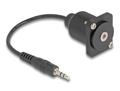 Delock D-typ Cable 3,5MM 3 Pin a Female Black 20CM — image 1