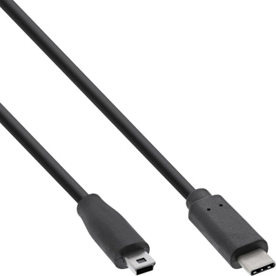 Inline Cable USB 2.0, Type-c Male a Mini-b Male (5 Pines), Black 0,5M — image 1