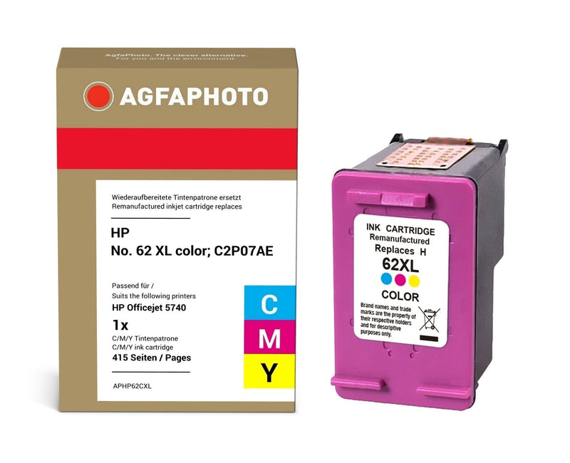 Agfaphoto APHP62CXL Ink Reemplaza HP 62XL Colour C2P07AE