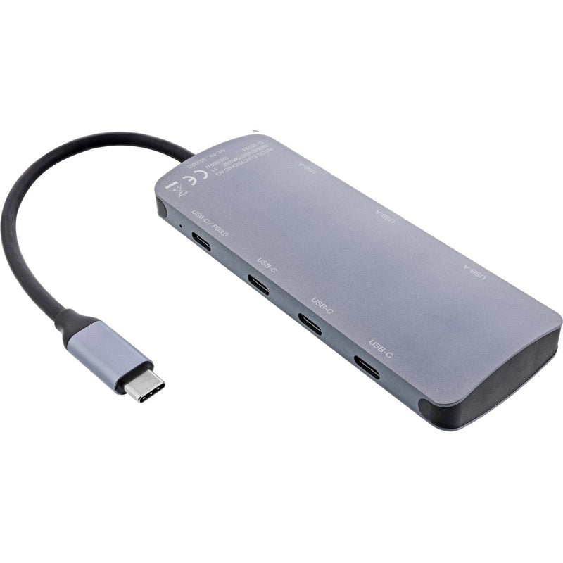 Inline Hub ® USB 3.2 GEN.2 Hub, 4x USB-C + 3x Usb-a, Pd 100W, Aluminium, Grey
