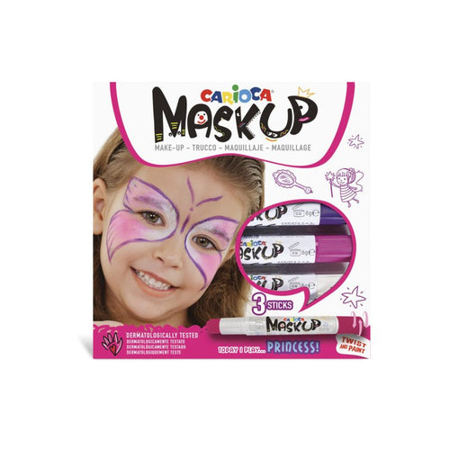 Carioca Mask Up Pack 3 Colours Leather Princess - Colours Brillantes - Lavables - Base Water - Includes Dos — image 1