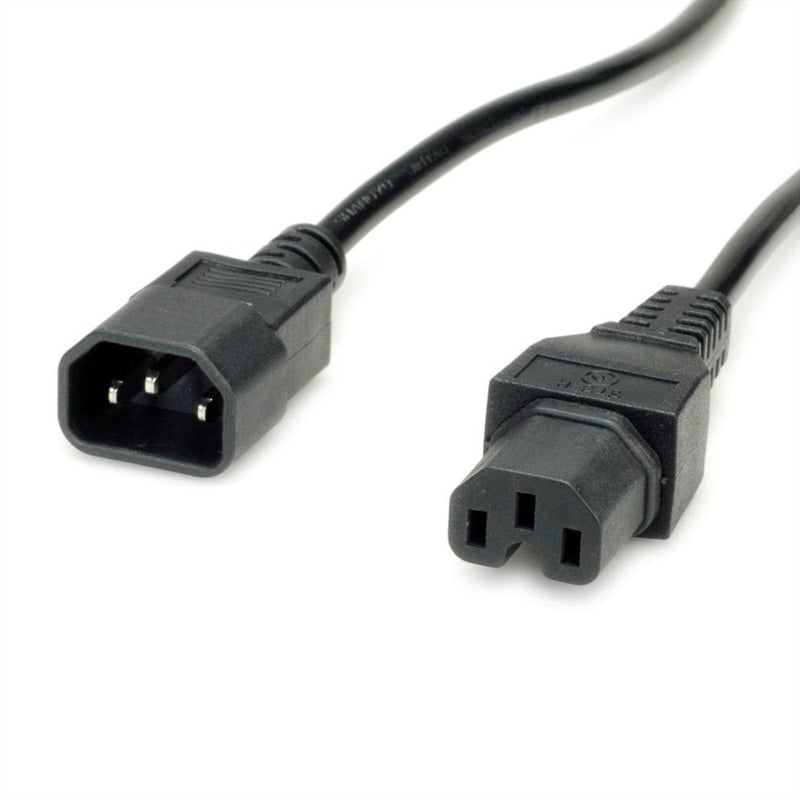 Value Cable Power IEC320 C14 Connector Male - C15 Connector Female H05RN-F, Black 3M