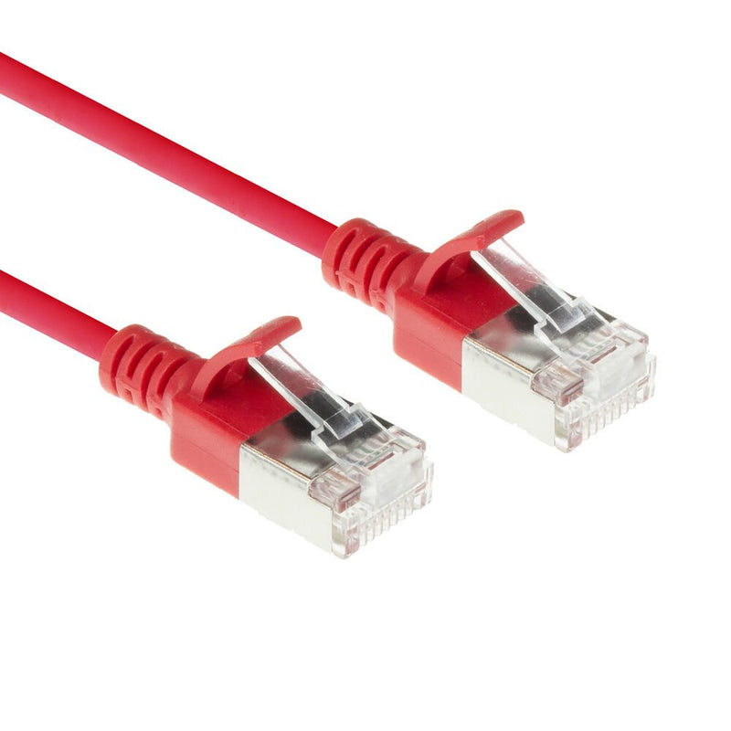 Red 10 Meters Lszh S FTP CAT.6A Slimline Patch Cable Snagless With RJ45 Connectors