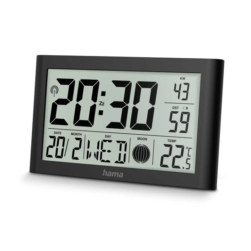 Hama Watch Wall Dcf C/Thermometer/Higrometro Martinica, Black