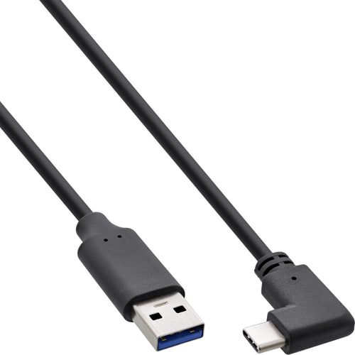 Inline Cable USB 3.2, USB Type-c Male Ángulo a Male Black 0,5M — image 1