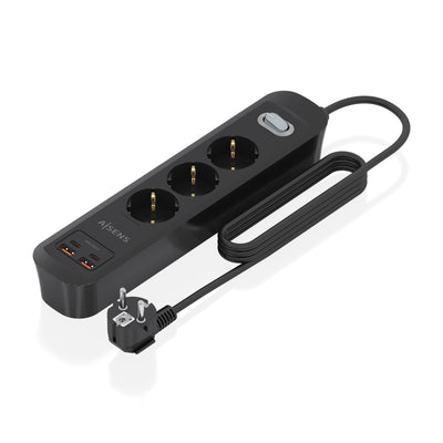 Aisens Power Strip With Switch ASPS-2A2C11-BK 3 Sockets Power 2 USB 2 USB Type-c Cable 1.4M Black — image 1