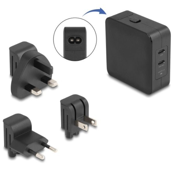 USB GaN Charger 2 X USB Type-c™ PD 3.0 With 65W Includes Power Adapter Eu Us Uk