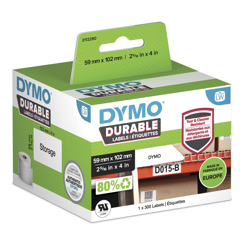 Dymo Tape Adhesiva Durable Labelwriter Labels 102X59MM Black Sobre Fondo White