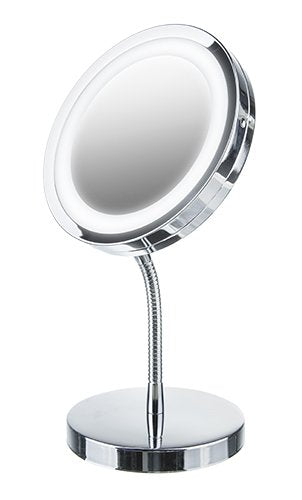 Adler Mirror Ad 2159, 4 Batteries Aaa, Iluminación Led, Diámetro 15CM, Cromado