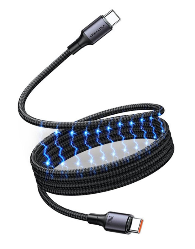 Vention Cable Magnetic USB 2.0 Type-c 5A Tsabg USB Type-c Male USB Type-c Male Up To 240W 480Mbps 1.5M Black