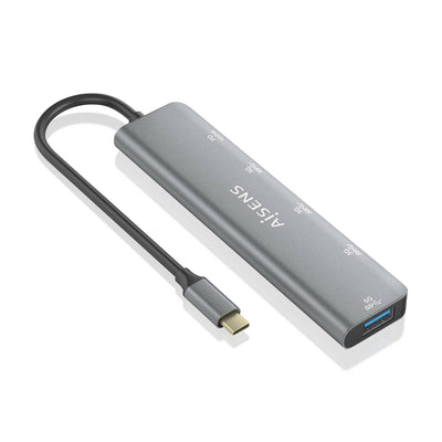 Aisens Hub USB 3.2 GEN1 5G Usb-c, USB-C/M-1x USB-C PD100W/H-1x USB-C/H-3x USB-A/H, Grey 15CM — image 1