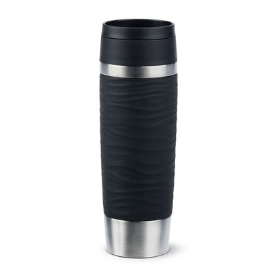Emsa Mug Thermal Travel Mug Waves Large Black/Steel Inoxidable, 0,5 Litros N2022500 — image 1