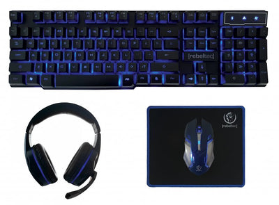 Rebeltec Keyboard English + Mouse Sherman USB Qzerty Black — image 1