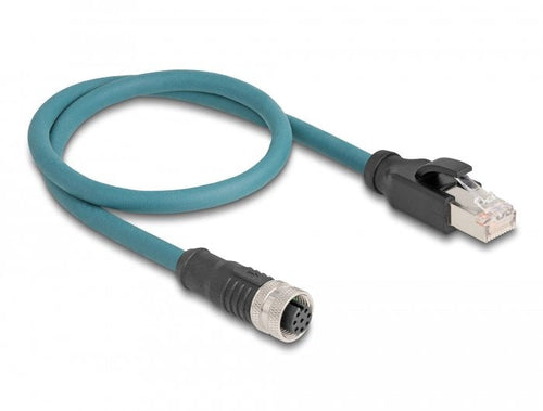 Delock Network Cable M12 A-kodiert 8 Pin Female a RJ45 Male 50CM — image 1