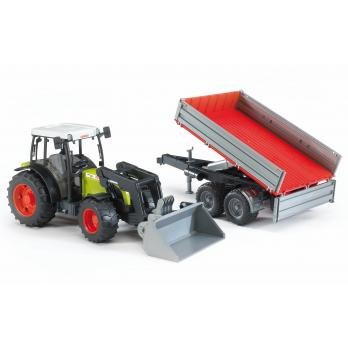 Bruder Model Vehículo Claas Nectis 267 F With Charger Front And Remolque Wall Side 2112