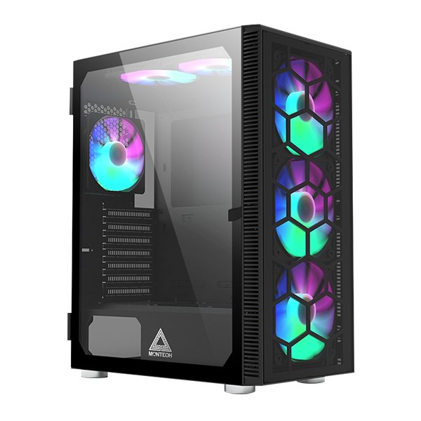 Montech PC Case X3 Glass Midi-tower, Rgb, Temperojo Glass Black