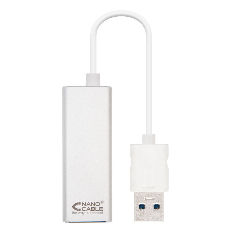 Nanocable Converter USB 3.0A Ethernet Gigabit 10/100/1000Mbps - 15CM - Aluminium