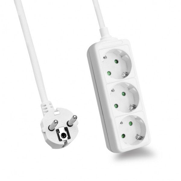 Helos Power Strip Classic, 3 Sockets White 5,0M, Without Switch