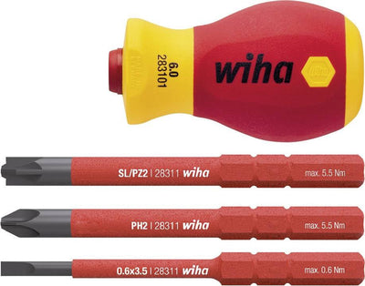 Wiha Screwdriver With Set Of Portapuntas Softfinish Electric Slimvario, 4 Pieces Red/Yellow Rechoncho With Sli — image 1