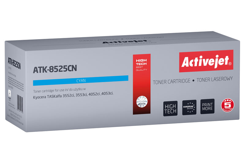Activejet Toner ATK-8525CN Reemplazo Kyocera TK-8525C Supreme 20000 Pag Cyan