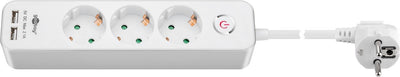 Goobay 41264 Regla 3VÍAS With Switch And Usb, White — image 1