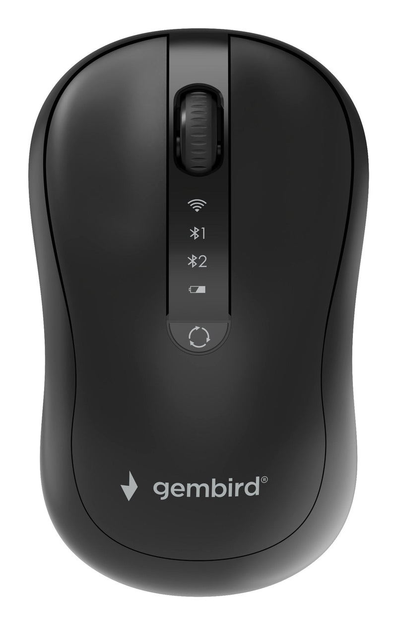 Gembird Mouse MUSW2-4B-01 Wireless Modo Dual (2,4G + Bluetooth), 1600 Dpi, 4 Buttons Black