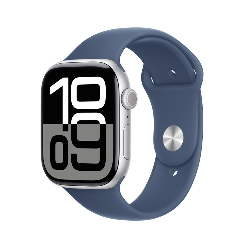 Apple Watch Series 10, Smartwatch Silver Aluminium 46 ??mm, Strap Deportiva Denim S/M MWWL3QF/a