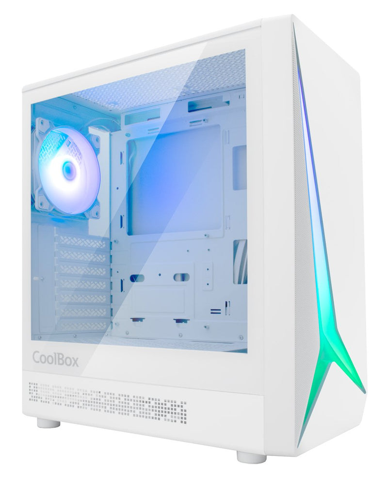 Coolbox PC Case Gaming ATX GA450 Starlight White ARGB USB-C 1 Vent.