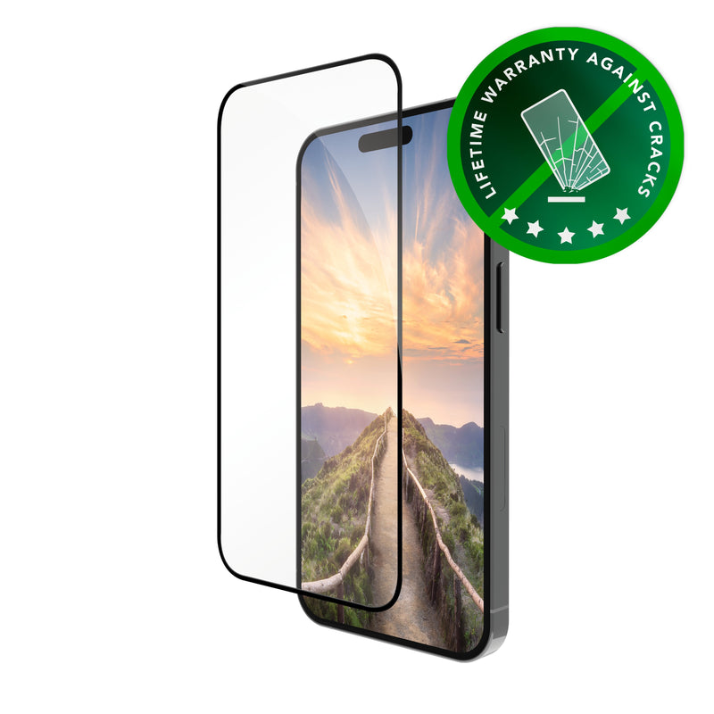 DBRAMANTE1928 Eco-shield Screen Protector Phone Mobile Phone Glass Colour Frame Black Apple Iphone 16 Pro Max.
