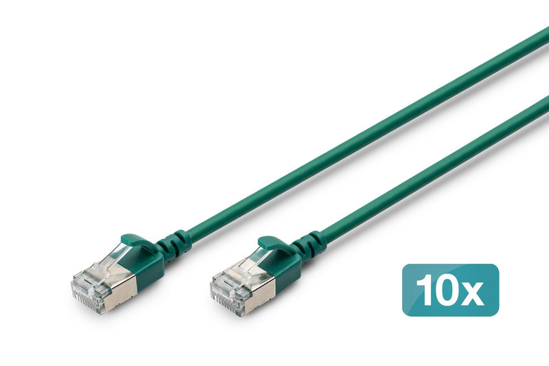 Digitus Network Cable CAT.6A F/FTP Slim 2M Verde 10 Unidades