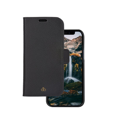 DBRAMANTE1928 New York Case With Cover Phone Mobile Phone 2 1 Leather Pebble Grano Complete Black Noche Apple  — image 1