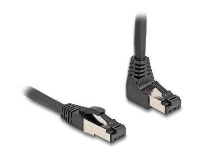 Delock RJ45 Network Cable CAT.8.1 S/FTP 90° Unten Angular / Gerade 1M Black — image 1