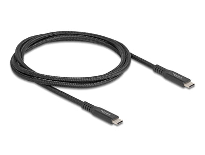 Delock 80024 USB Cable 20Gbps USB Type-c™ Male a Male PD 3.0 100W E-marker 1M Metal Black — image 1