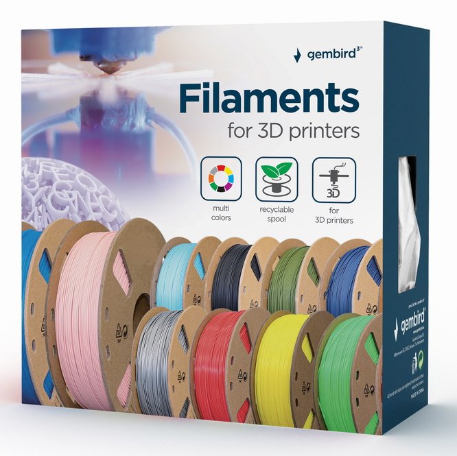 Gembird 3DP-PLA-MX3-01-GBK Filament Pla Three Galaxy Black 1.75MM 1KG