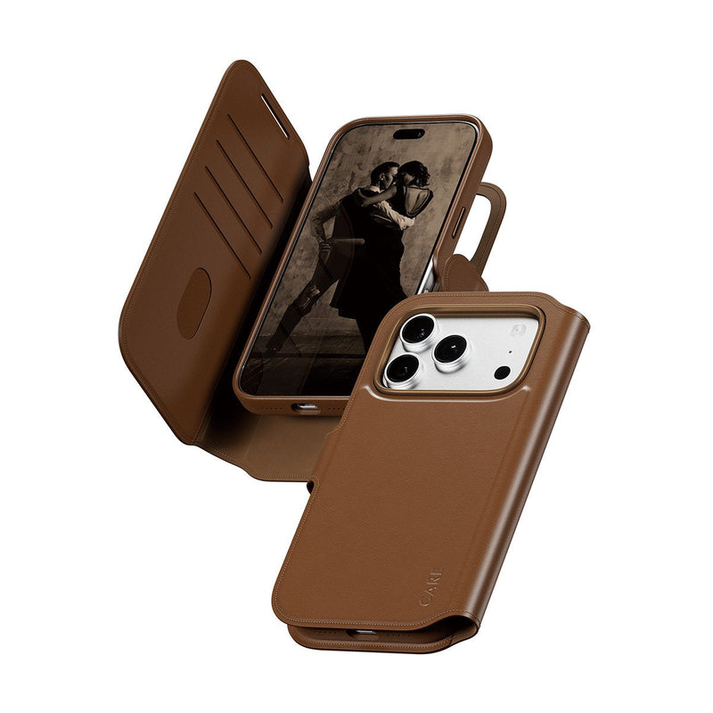 Panzerglass Care By Tango 2-IN-1 Wallet Case Brown M. Magsafe Iphone 17 Pro