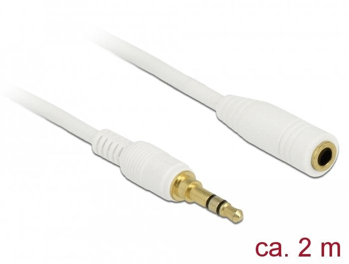 Delock 85579 Cable Audio Jack 3,5MM 3 Pin M/H 2M White