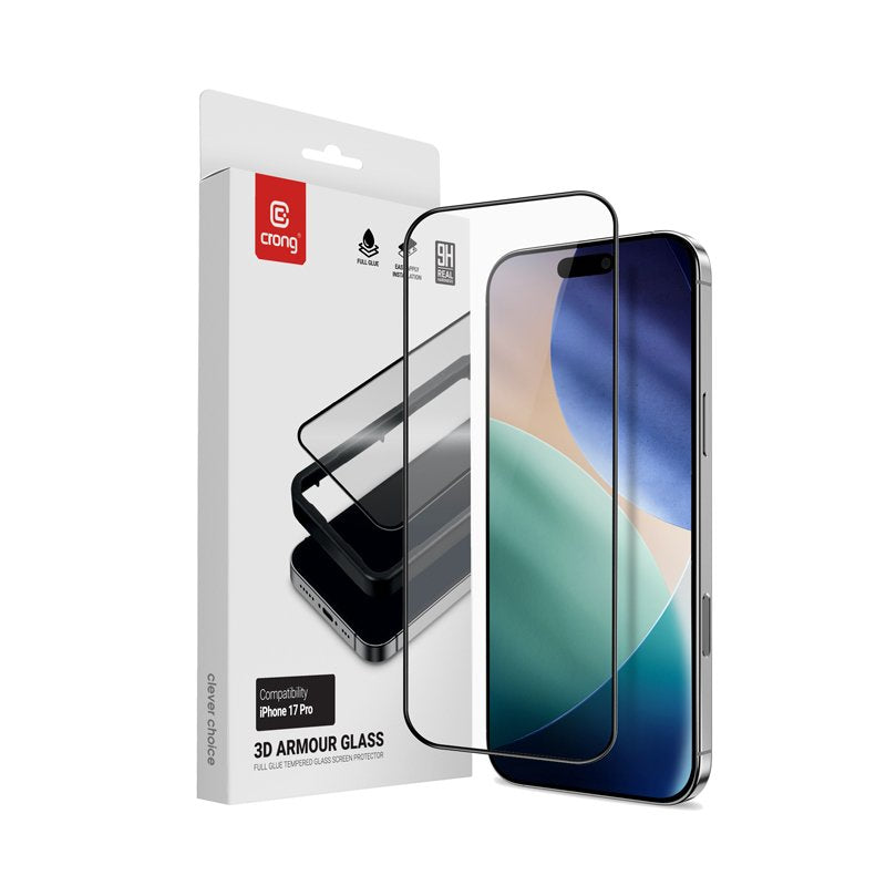 3D Armour Glass - Glass Templapara Iphone 17 Pro + Ramka Installation