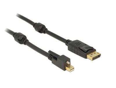 Delock Cable Mini DisplayPort 1.2 Connector Male With Screw DisplayPort Connector Male 4K 60 HZ 1M — image 1