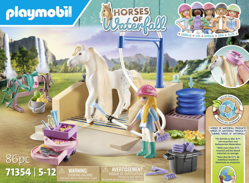 Playmobil 71354 Caballos Cascada Isabella Y Leona Con Zona Lavado, Juguete Construcción 71354