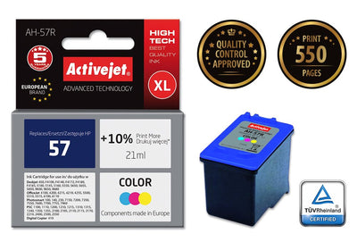 Activejet Ink Ah-57R Spare Part HP 57 C6657AE Premium 21ML Colour — image 1