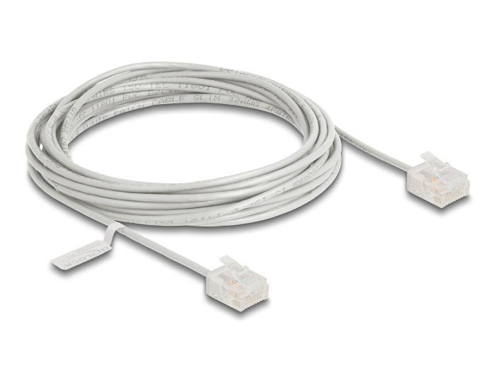 Delock RJ45 Network Cable CAT.6 UTP Ultra Slim 5M Grey With Kurzen Machon