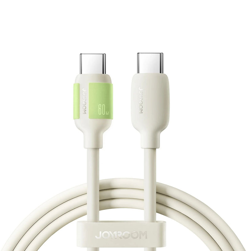 Joyroom Type-c - Type-c Fluorescent Series Cable A53, 60W, 1.2M, Beige (S-A53)